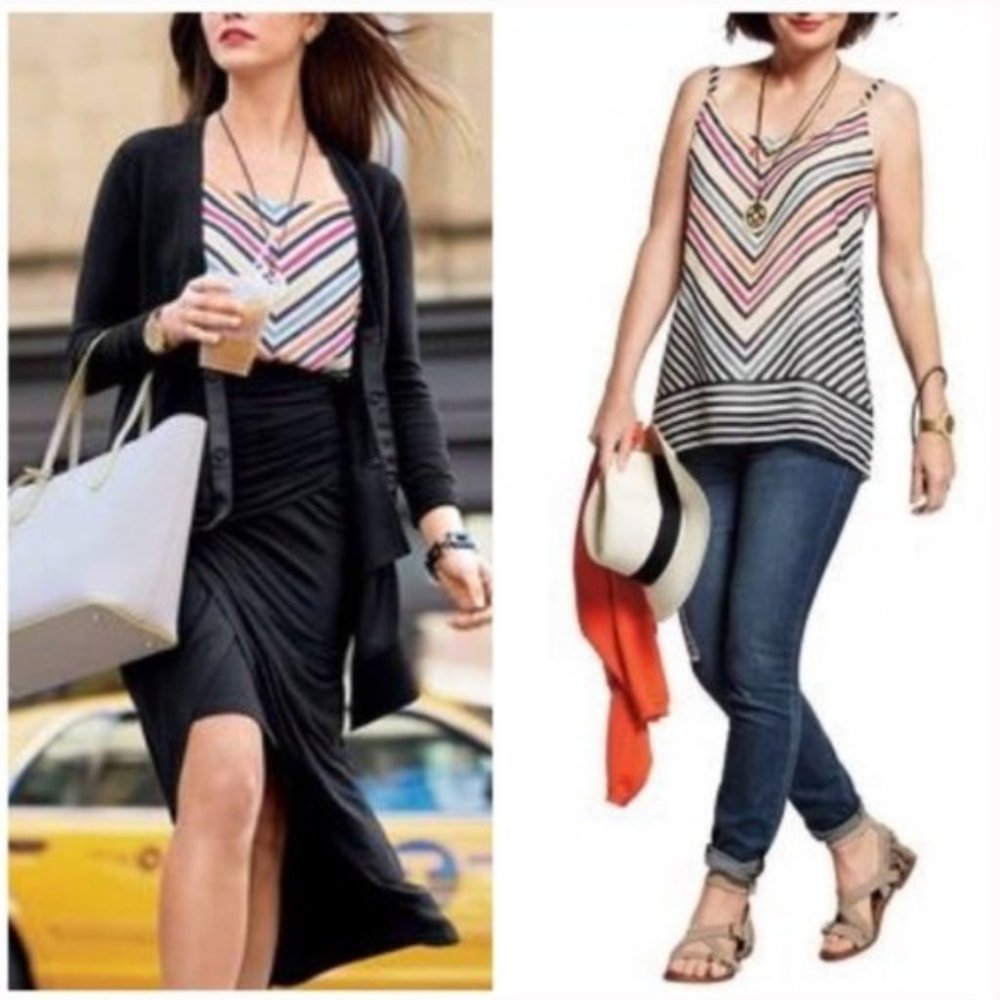 CAbi linea striped tank top #5043 size XS